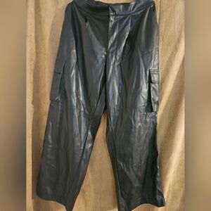 Urban Outfitters Wide Leg Faux Leather Cargo Pants